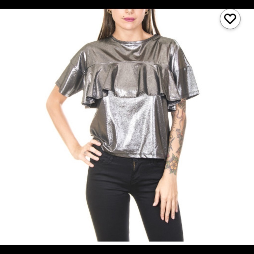 Gunmetal Shiny Top by Noisy May - Picture 1 of 8
